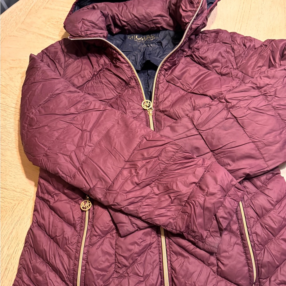 MICHAEL Michael Kors Burgundy Puffer Jacket - Picture 3 of 4